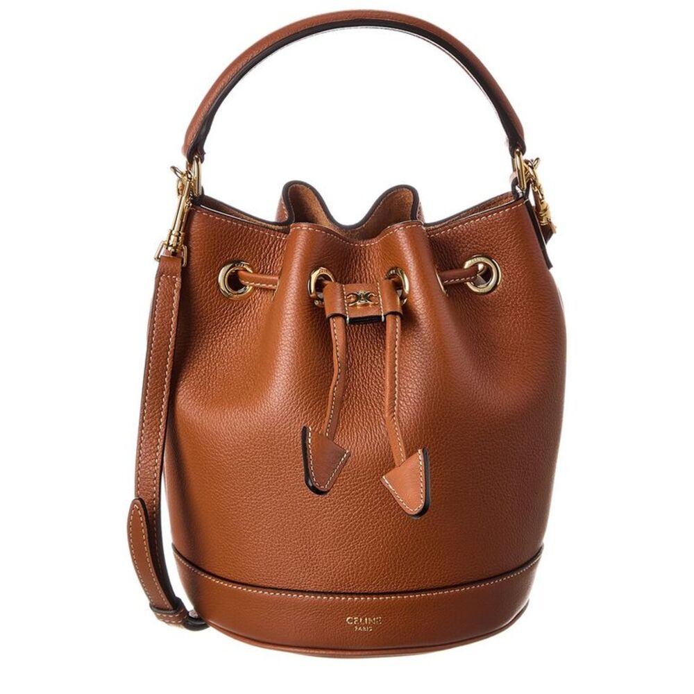 Celine Teen Clara Leather Bucket Bag, Brown